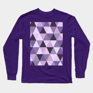 Purple Geometric Pattern Long Sleeve T-Shirt